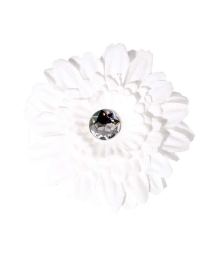 White - FL2002 | Daisy Flower Dog/ Cat Bow on Velcro Collar Attachment|Pets Ribbons