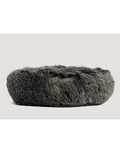 NANDOG Dark Grey Calming Shaggy Bed