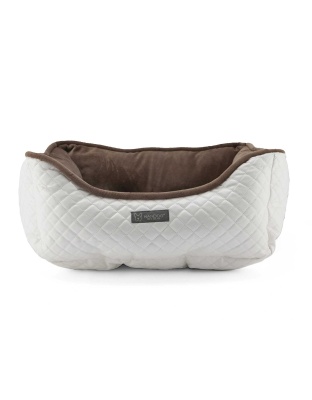 WHITE & BROWN - NANDOG Prive Collection Quilted Vegan Leather