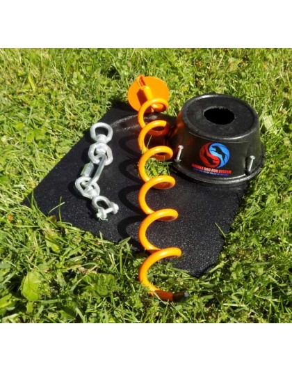 Double Dog Run Tangle-free Two Dog Tie Out Stake - Heavy-Duty Tie Out Stake - 1200lbs
