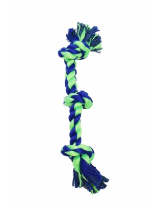 Blue / Green - Amazing Pet Products 3 Knot Bone  - 10"