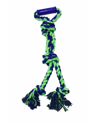Blue / Green - Amazing Pet Products  Rope With Rubber Handle - 23.5"