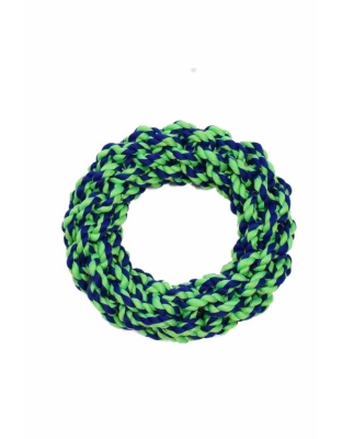 Blue / Green - Amazing Pet Products Rope Rings  - 7"