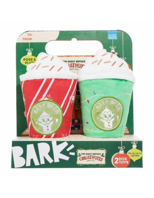 BARK Fa-La-La-Lattes Plush Dog Toy 2pc