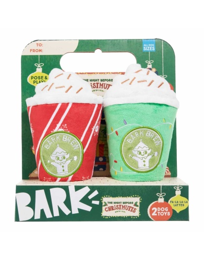 BARK Fa-La-La-Lattes Plush Dog Toy 2pc