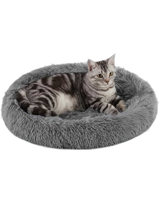 Grey - Best Friends by Sheri Cat Donut Bed  - 21x20