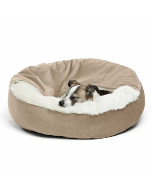 Best Friends by Sheri Cozy Cuddler Ilan Cat & Dog Bed Taupe 24x24