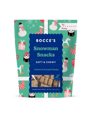Bocce's Bakery Snowman Snacks Soft & Chewy Dog Treats