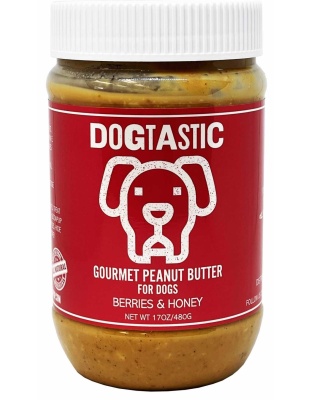 Dogtastic Gourmet Peanut Butter for Dogs Berries & Honey Flavor 17oz