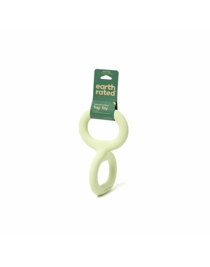Green - Earth Rated Rubber Tug Dog Toy  - Small