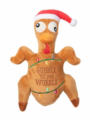 FuzzYard Gobble Til You Wobble Turkey Plush Dog Toy