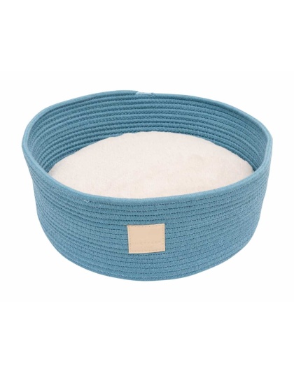 French Blue - FuzzYard Life Rope Basket Bed