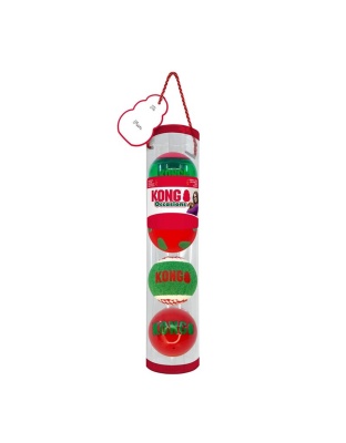 KONG Holiday Occasions Balls 4-pk Md