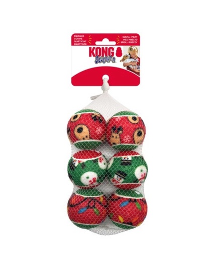 KONG Holiday SqueakAir(R) Balls 6-pk  - Md