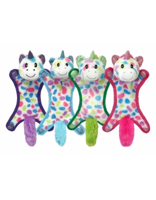 Multipet Ball-Head Unicorns Plush Dog Toy Assorted Colors 10"