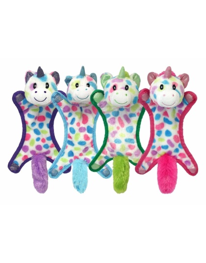 Multipet Ball-Head Unicorns Plush Dog Toy Assorted Colors 10"