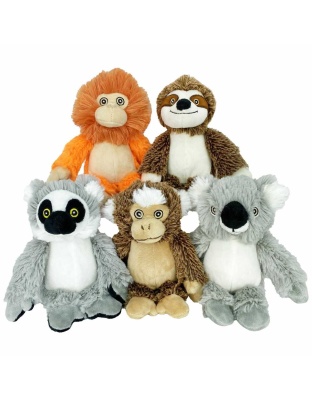 Multipet Minipet Bark Buddies Pet Plush Dog Toy Assorted Animals 6"
