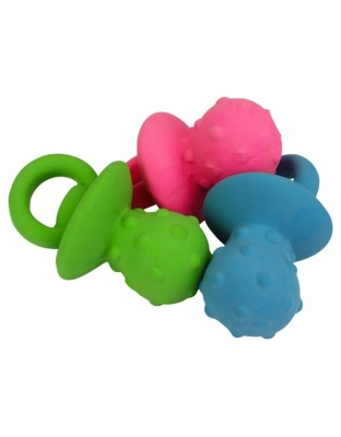 Multipet Minipet Pacifier Dog Chew Toy Assorted Colors 4"