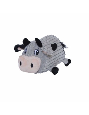 Outward Hound Fattiez Cow Plush Dog Toy Gray Medium