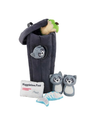 Outward Hound Hide A Raccoon Plush Dog Puzzle Toy Gray