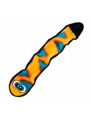 Orange - Outward Hound Invincibles Snake Durable Plush Dog Toy  - Large