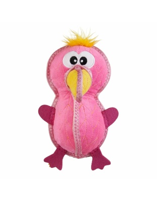 Outward Hound Xtreme Seamz Flamingo Durable Plush Dog Toy Pink Medium