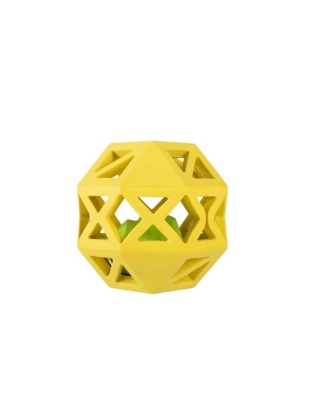 Yellow - PetShop by Fringe Sweet on the Inside Rubber Dog Toy