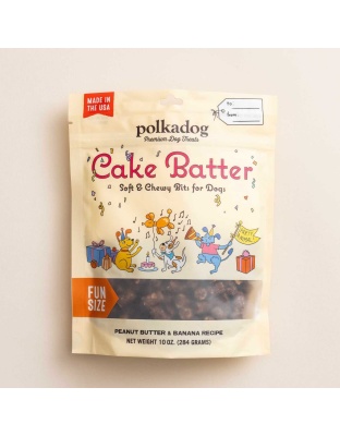 Polkadog Cake Batter Peanut Butter and Banana Soft & Chewy Dog Treats  - 10oz