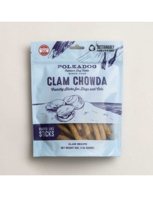 Polkadog Clam Chowda Sticks Crunchy Dog and Cat Treats 5oz