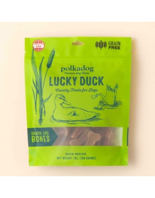 Polkadog Lucky Duck Bone Shaped Crunchy Dog Treats 7oz
