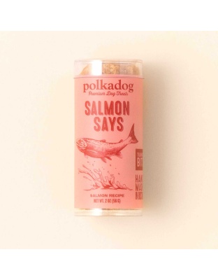 Polkadog Salmon Says Training Bits Crunchy Dog and Cat Treats  - Mini Tube 2oz