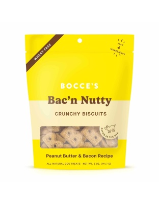 Bocce's Bakery Bac'N Nutty Biscuit Bags Dog Treats 5oz