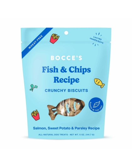 Bocce's Bakery Fish & Chips Biscuit Dog Treats 5oz
