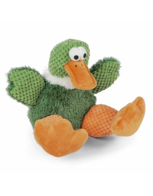 goDog Checkers Sitting Duck w/Chew Guard Plush Dog Toy Large
