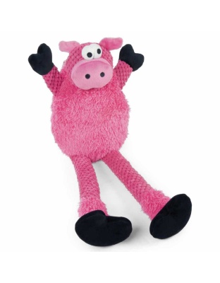 goDog Checkers Skinny Pig w/Chew Guard Plush Dog Toy  - Large