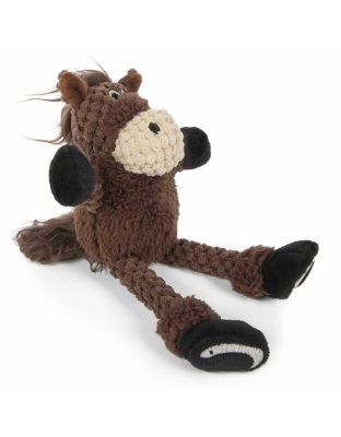 goDog Just For Me Checkers Skinny Horse w/Chew Guard Plush Dog Toy