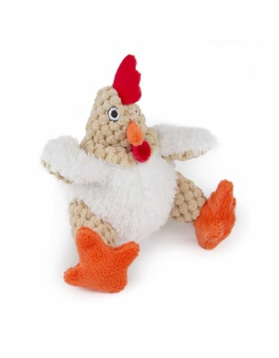 goDog Just For Me Fat White Rooster w/Chew Guard Plush Dog Toy