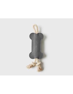 Black - Jax & Bones Hitch and Bone Rope Dog Toy - 12"