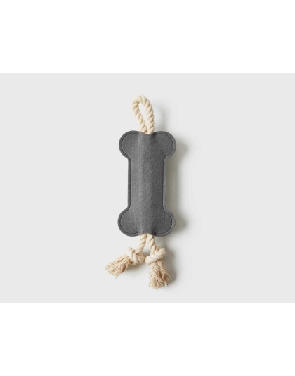 Black - Jax & Bones Hitch and Bone Rope Dog Toy - 12"