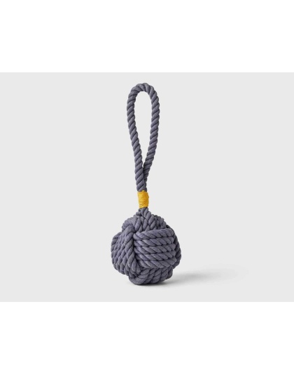 Grey - Jax & Bones Celtic Knot Tie Rope Dog Toy  - Large 5"
