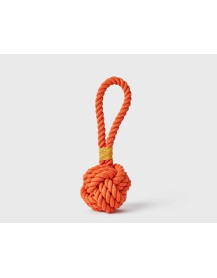 Organge - Jax & Bones Celtic Knot Tie Rope Dog Toy  - Large 5"