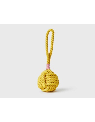 Yellow - Jax & Bones Celtic Knot Tie Rope Dog Toy  - Large 5"