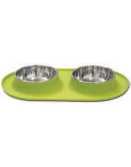 Warm Grey - Messy Mutts Double Silicone Feeder  - Large