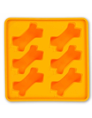 Orange - Messy Mutts Framed Silicone Popsicle Mold Bone Shape  - 10" x 10"