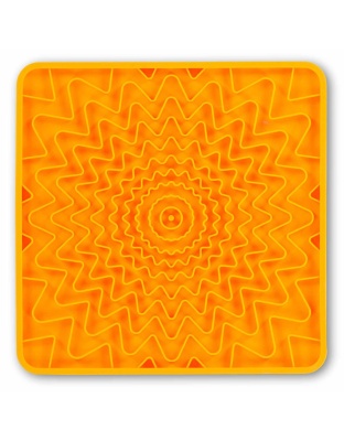 Orange - Messy Mutts Framed Spill Resistant Silicone Interactive Lick Mat  - 10" x 10"