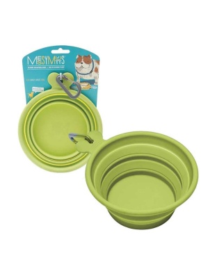 Green - Messy Mutts Silicone Collapsible Bowl  - Small