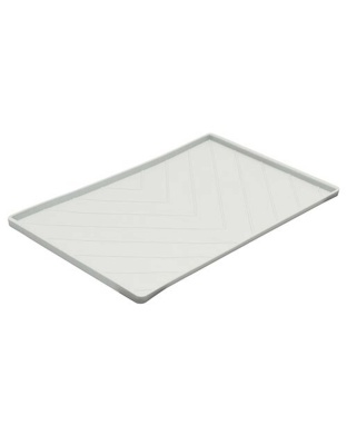 Light Grey - Messy Mutts Silicone Food Mat Raised Edge  - Large 24" x 16"