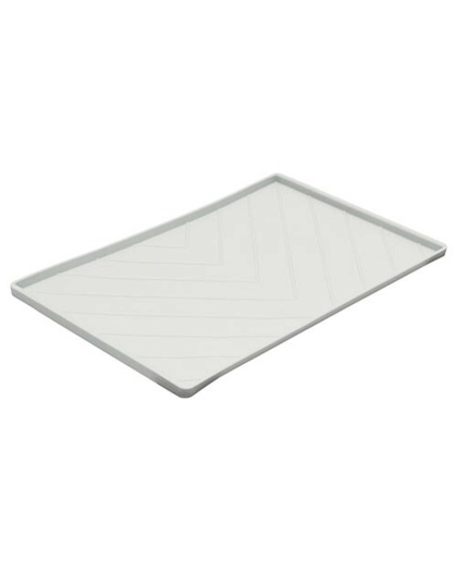 Light Grey - Messy Mutts Silicone Food Mat Raised Edge  - Large 24" x 16"