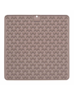 Grey Warm - Messy Mutts Silicone Therapeutic Dog Lick Mat Warm - 12" x 12"