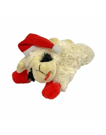 Multipet Holiday Lamb Chop w/ Santa Hat  - 6 in